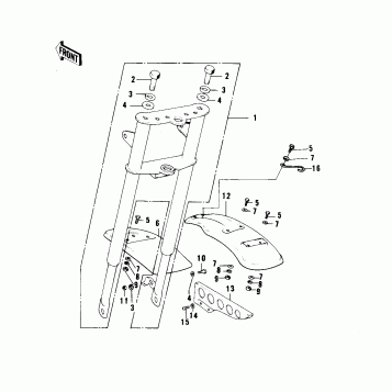 FRONT FORK/FENDERS/CHAIN COVER ('76-'80)