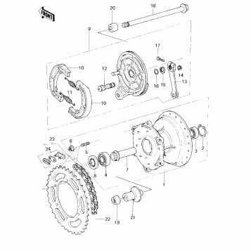 REAR HUB/BRAKE/CHAIN