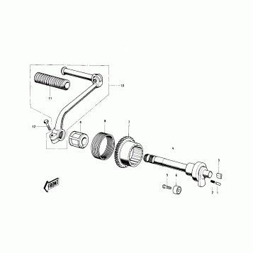 KICKSTARTER MECHANISM ('73-'75 MC1/MC1-A