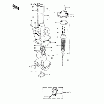 CARBURETOR ('73-'75 MC1/MC1-A/MC1-B)