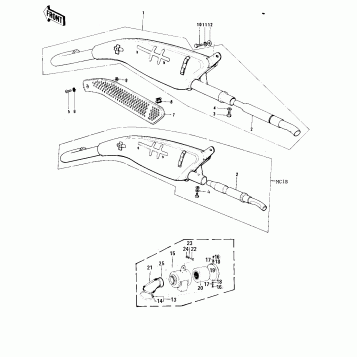 AIR CLEANER/MUFFLER ('73-'75 MC1/MC1-A/M