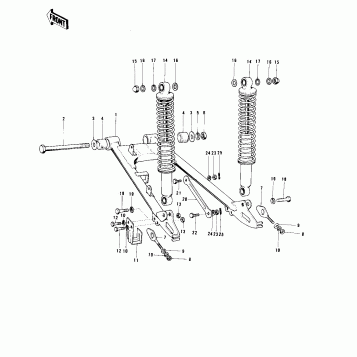 SWING ARM/SHOCK ABSORBERS ('73-'75 MC1/M