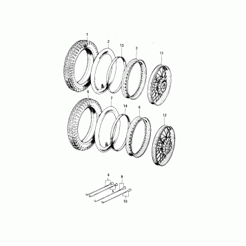 WHEELS/TIRES ('73-'75 MC1/MC1-A/MC1-B)