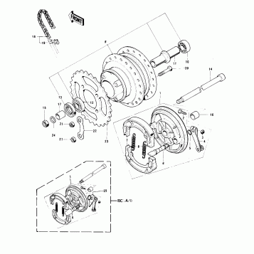 REAR HUB/BRAKE/CHAIN
