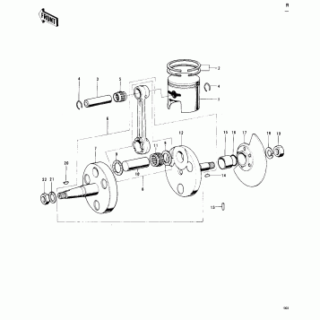 CRANKSHAFT/PISTON/ROTARY VALVE ('74-'75