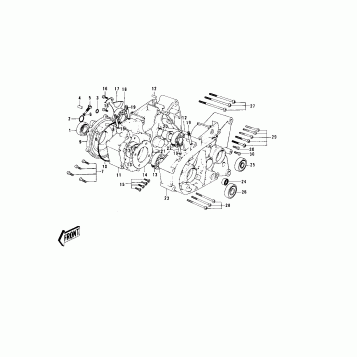 CRANKCASE ('74-'75 MC1M/MC1M-A)
