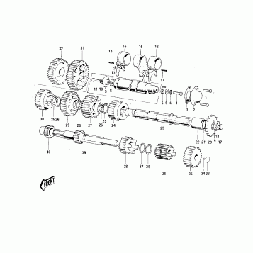 TRANSMISSION/CHANGE DRUM ('74-'75 MC1M/M