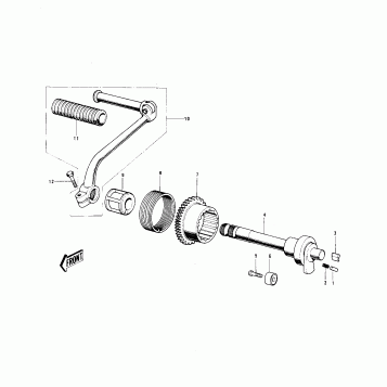 KICKSTARTER MECHANISM ('74-'75 MC1M/MC1M