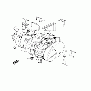 ENGINE COVERS ('74-'75 MC1M/MC1M-A)