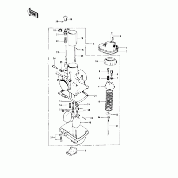 CARBURETOR ('74-'75 MC1M/MC1M-A)