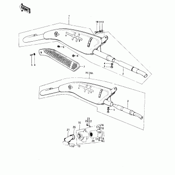 AIR CLEANER/MUFFLER ('74-'75 MC1M/MC1M-A