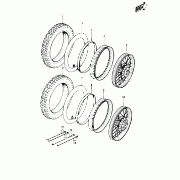 WHEELS/TIRES ('74-'75 MC1M/MC1M-A)