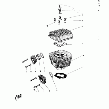 CYLINDER HEAD/CYLINDER ('69-'73)