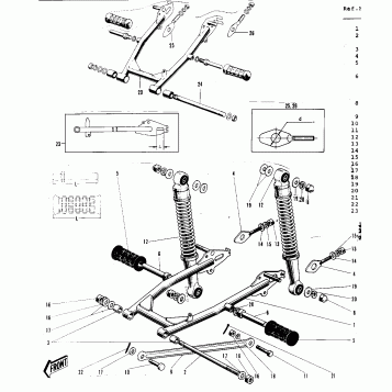 SWING ARM/SHOCK ABSORBERS ('69-'73)