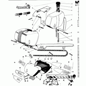 OIL TANK/CHAIN COVER/CHAIN/SIDE COVER ('