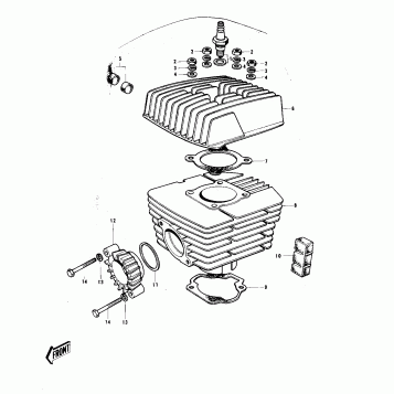 CYLINDER HEAD/CYLINDER ('74-'75)