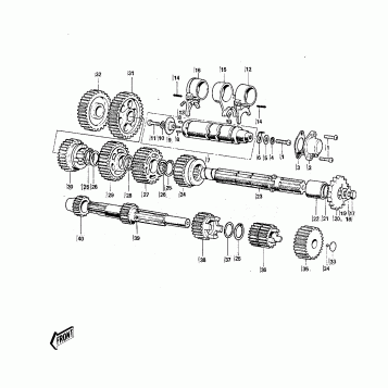 TRANSMISSION/CHANGE DRUM ('74-'75)