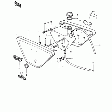 SIDE COVERS/OIL TANK ('74-'75)