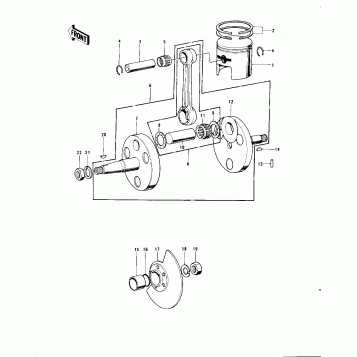CRANKSHAFT/PISTON/ROTARY VALVE ('70-'73)