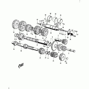 TRANSMISSION/CHANGE DRUM 1/2 ('70-'73)