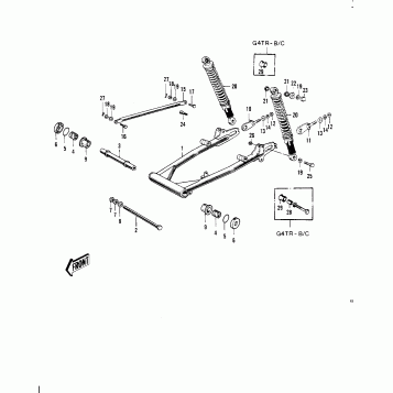 SWING ARM/SHOCK ABSORBERS ('70-'73)