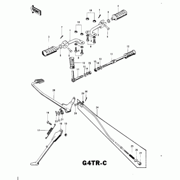 FOOTRESTS/STAND/BRAKE PEDAL G4TR-C ('70-