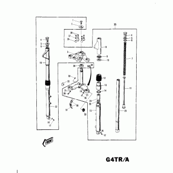 FRONT FORK G4TR/A 1/2 ('70-'73)