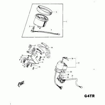 METERS/IGNITION SWITCH G4TR-C ('70-'73)