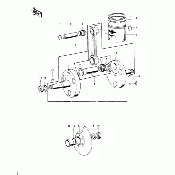 CRANKSHAFT/PISTON/ROTARY VALVE ('74-'75)