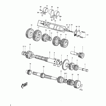 TRANSMISSION/CHANGE DRUM 1/2 ('74-'75)