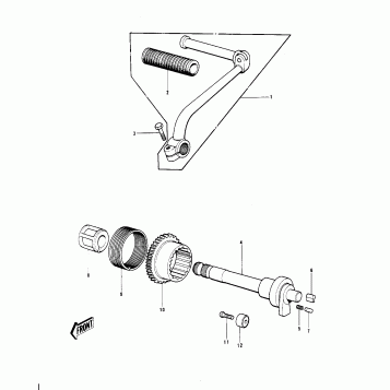 KICKSTARTER MECHANISM ('74-'75)