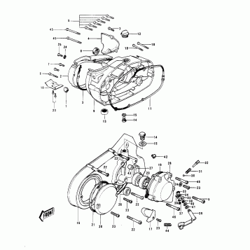 ENGINE COVERS 1/2 ('74-'75)