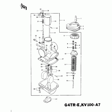 CARBURETOR G4TR-E,KV100-A7 ('74-'75)