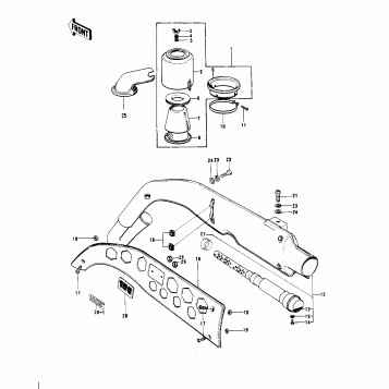 AIR CLEANER/MUFFLER ('74-'75)