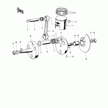 CRANKSHAFT/PISTON/ROTARY VALVE ('72-'73