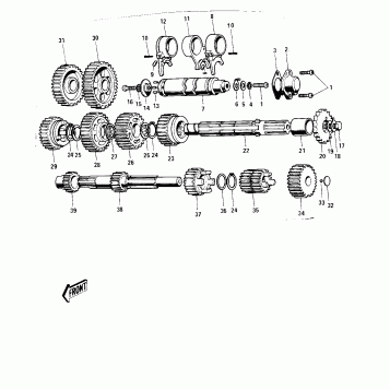 TRANSMISSION/CHANGE DRUM ('72-'73 G5-A)