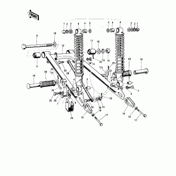 SWING ARM/SHOCK ABSORBERS ('72-'73 G5-A)