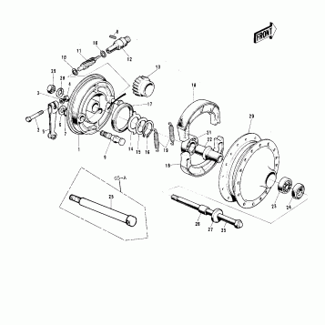 FRONT HUB/BRAKE ('72-'73 G5-A)
