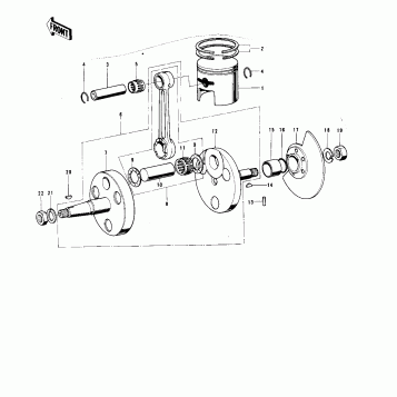 CRANKSHAFT/PISTON/ROTARY VALVE ('74-'75
