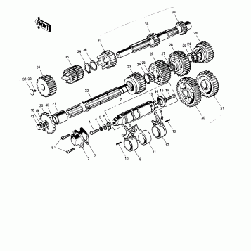 TRANSMISSION/CHANGE DRUM ('74-'75 B/C)