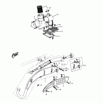 AIR CLEANER/MUFFLER ('74-'75 B/C)