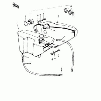 SIDE COVER/OIL TANK ('74-'75 B/C)