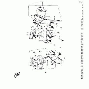 METERS/HEADLIGHT ('74-'75 B/C)