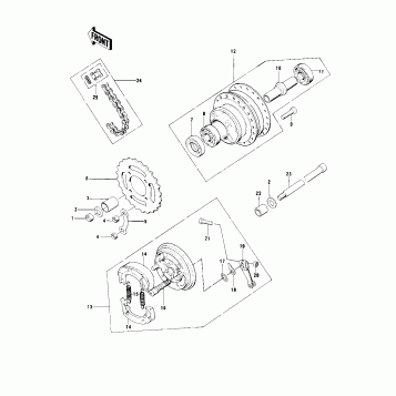 REAR HUB/BRAKE/CHAIN