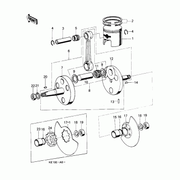 CRANKSHAFT/PISTON/ROTARY VALVE