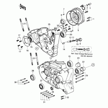 CRANKCASE (KE100-A7/A8/A9/A10)