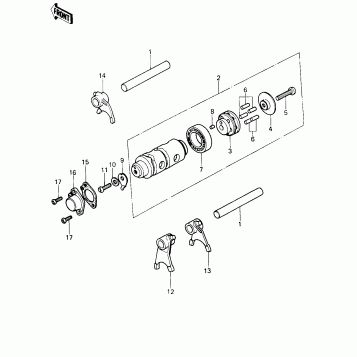 GEAR CHANGE DRUM & FORKS (KE100-A9/A10)