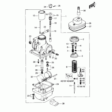 CARBURETOR (KE100-A5/A6/A7/A8)