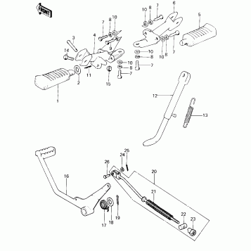 FOOTRESTS/STAND/BRAKE PEDAL