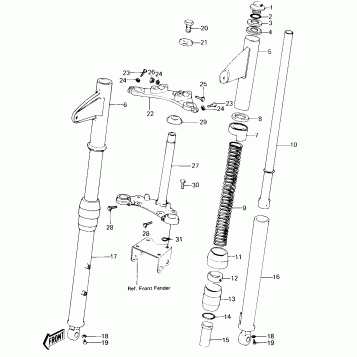 FRONT FORK (KE100-A5/A6/A7/A8)